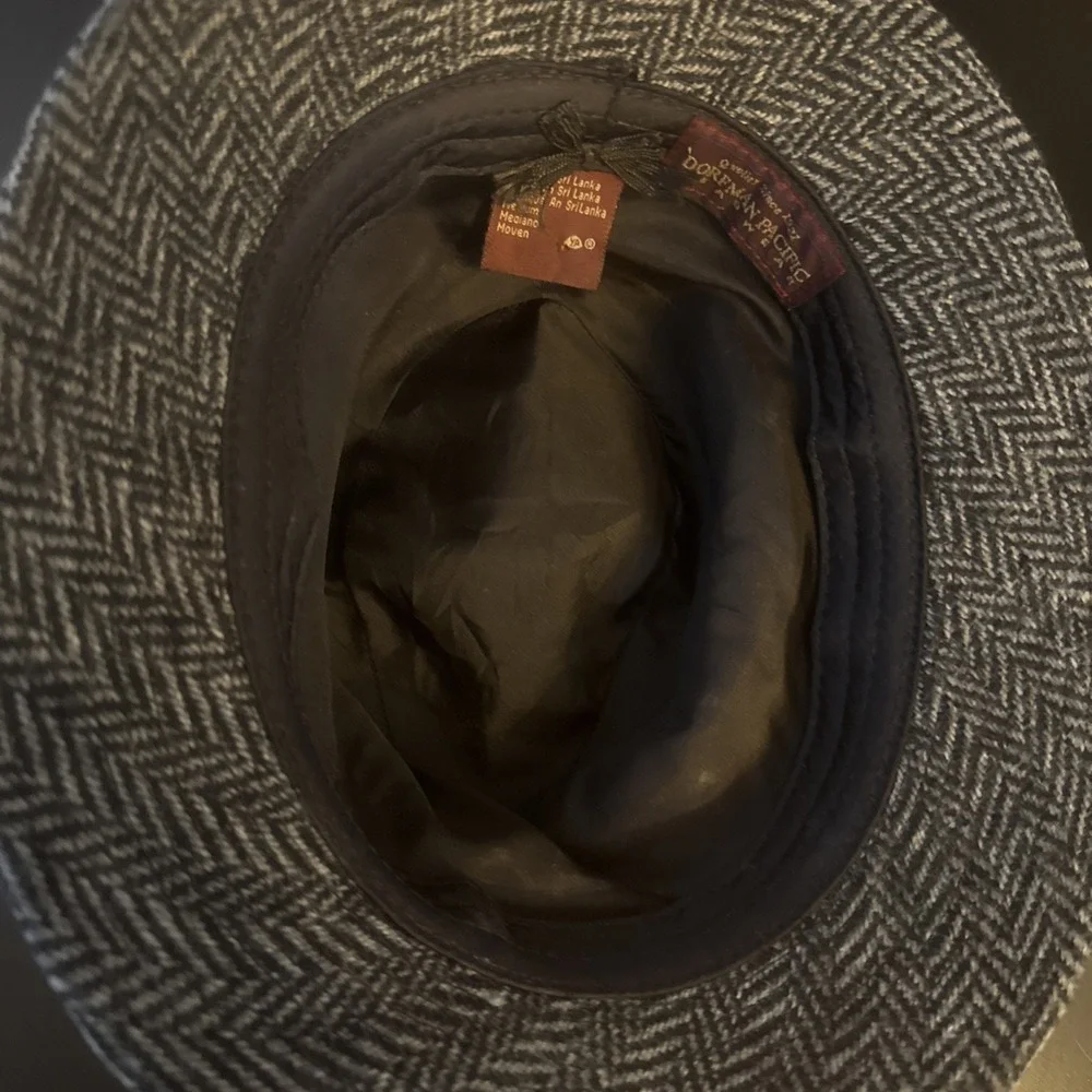 Vintage Dorfman Pacific‎ Scala Classico Grey Dress Medium Hat Wool Herringbone